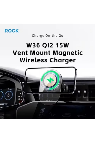 ROCK W36 Qi2 15W Mıknatıslı Araç Şarj Cihazı resmi