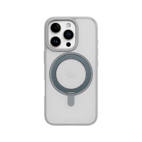 Rock Iphone 16 Pro Max Soft Rotating MagSafe Stantlı Kılıf Gri resmi