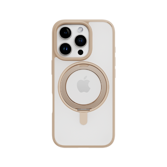 Rock Iphone 16 Pro Max Soft Rotating MagSafe Stantlı Kılıf Çöl Titanyum resmi