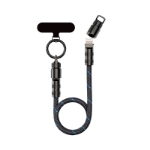 ROCK R15 Bilek Askılı Şarj Kablosu Siyah - Type-C to Type-C - 60W - 30 cm resmi