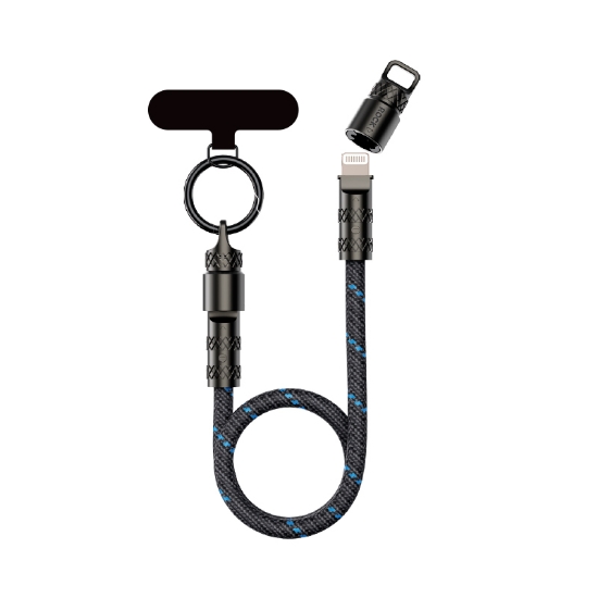 ROCK R15 Bilek Askılı Şarj Kablosu Siyah - Type-C to Type-C - 60W - 30 cm resmi