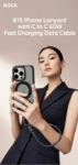 ROCK R15 Bilek Askılı Şarj Kablosu Siyah - Type-C to Type-C - 60W - 30 cm resmi