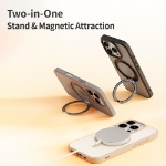 Rock Iphone 16 Pro Siyah Soft Rotating MagSafe Stantlı Kılıf resmi